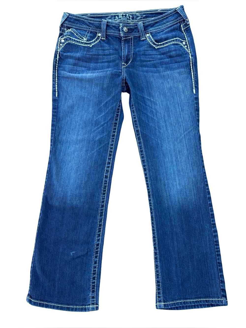 Ariat Amber Jeans Womenās 30 Short Blue Mid Rise Bootcut Denim Inseam 29.5"